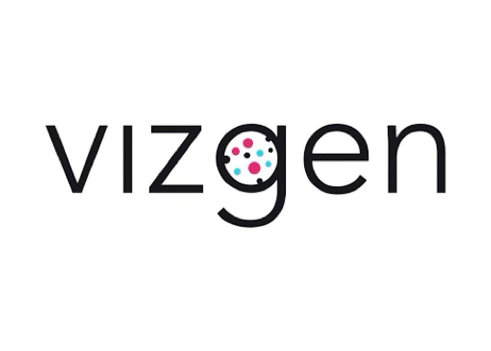 Vizgen logo: black text with a circular design in the