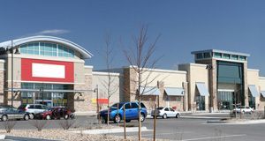 parking lot in front of a commercial establishment