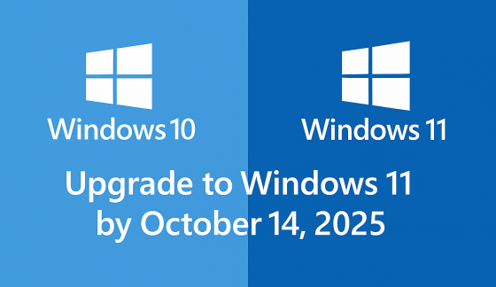 Windows 10 and Windows 11 logos with text: 