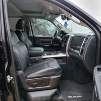 The inside of a ram truck with the door open