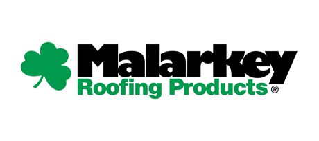 Malarkey Roofing Products logo with a green shamrock and black text on white background.