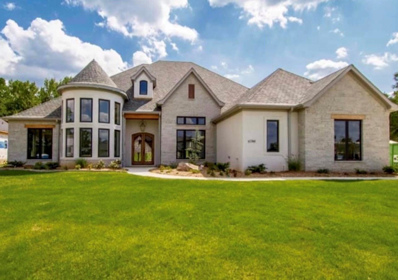 Big house with modern windows and door