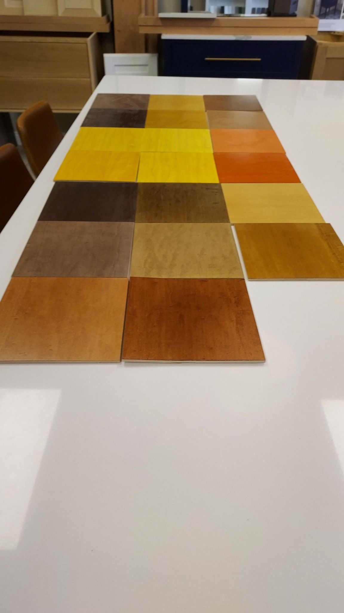 There are many different types of wood on the table