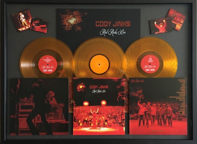A framed collection of cody jinks records