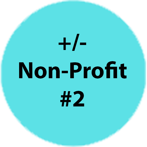A blue circle with the words `` non-profit # 2 '' written on it.