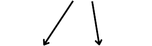 Two arrows pointing in opposite directions on a white background.
