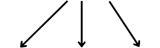 A black and white drawing of four arrows pointing in opposite directions.