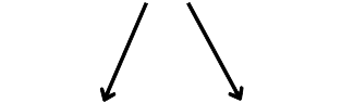 Two arrows pointing in opposite directions on a white background.