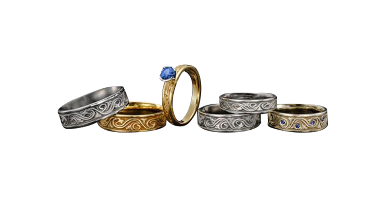 A group of rings stacked on top of each other