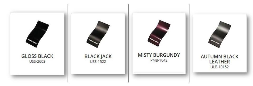 BJ Powder Coating colors