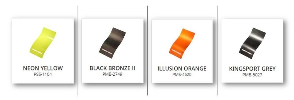 BJ Powder Coating colors