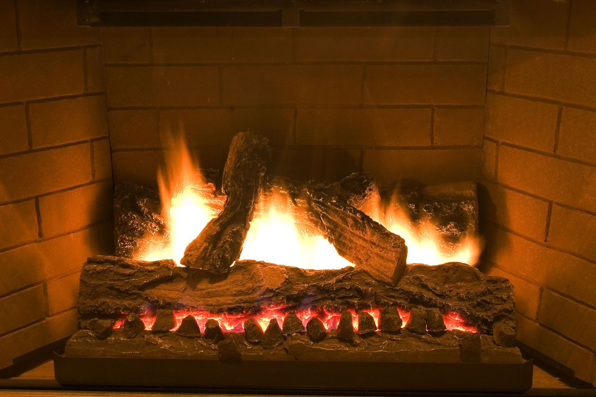 wood fireplace