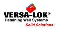 A logo for versa-lok retaining wall systems solid solutions.