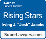 Super Lawyers Rising Stars badge for Irving J. “Josh” Jacobs, blue and white logo