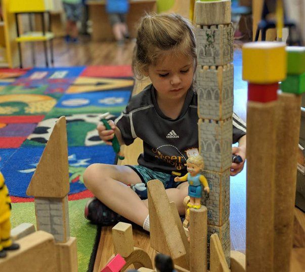 Child playing with blocks
