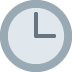 Gray clock icon with a blue border and hands showing 3:00