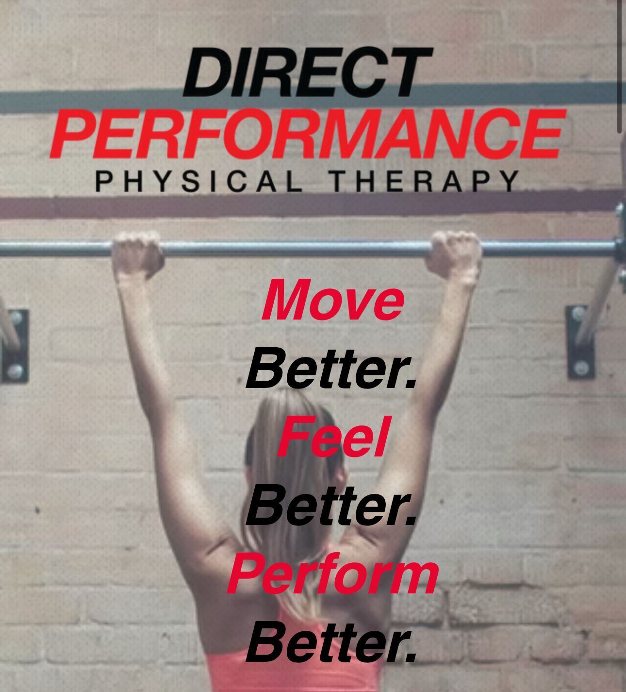 A poster for direct performance physical therapy