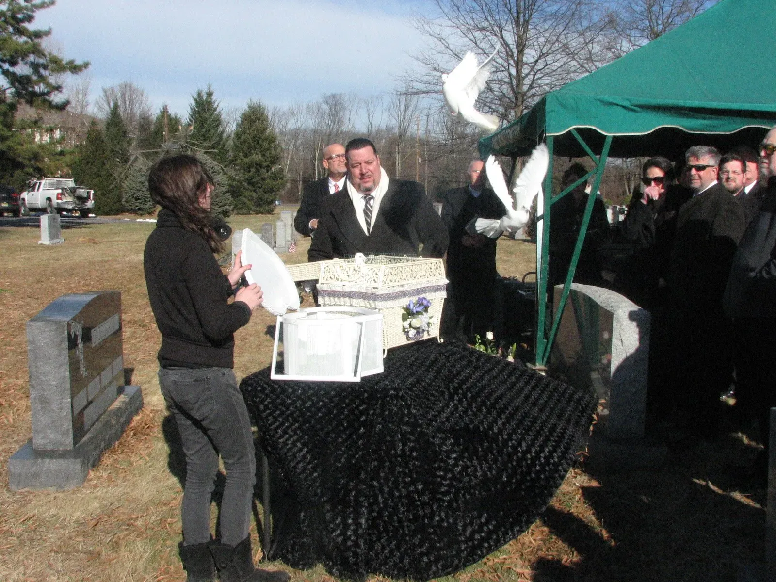 memorial and funeral dove release photo