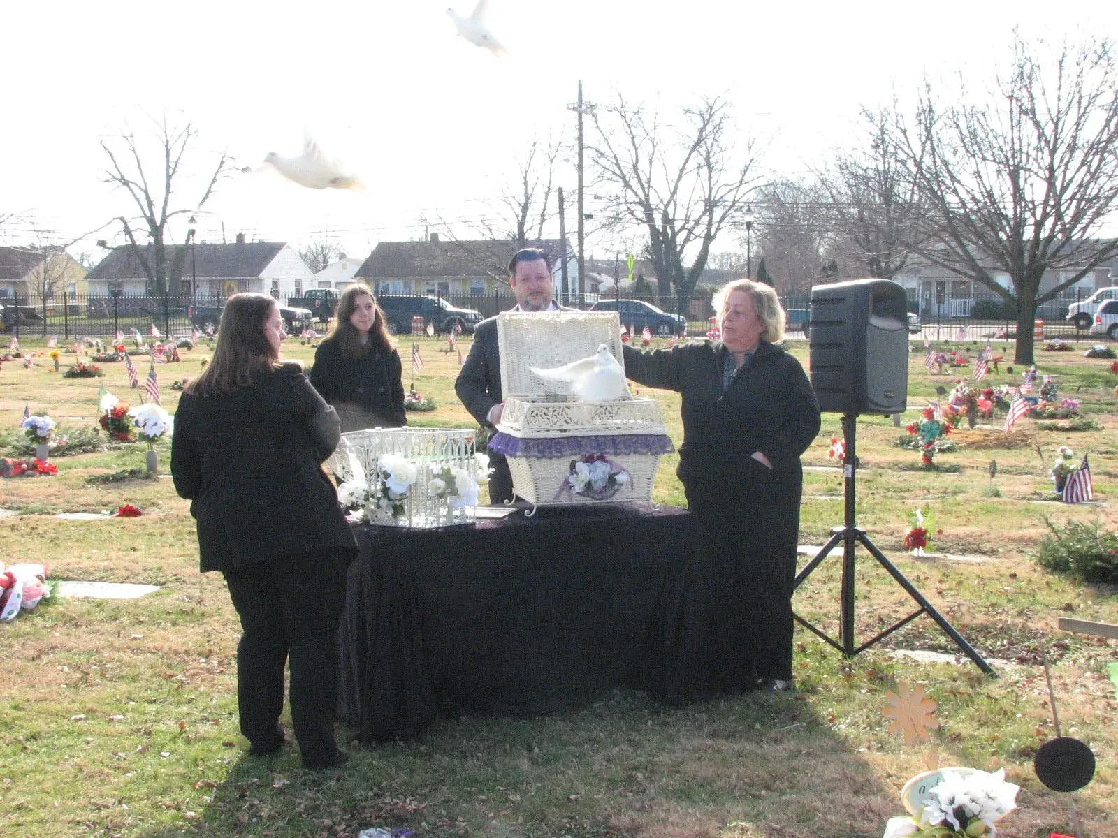 memorial and funeral dove release photo
