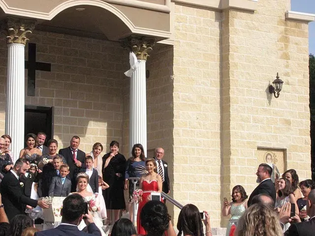 dove release on wedding photo