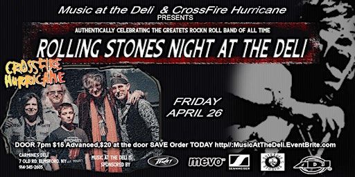 A poster for the rolling stones night at the deli