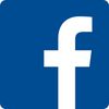 White Facebook “f” logo on a blue square background