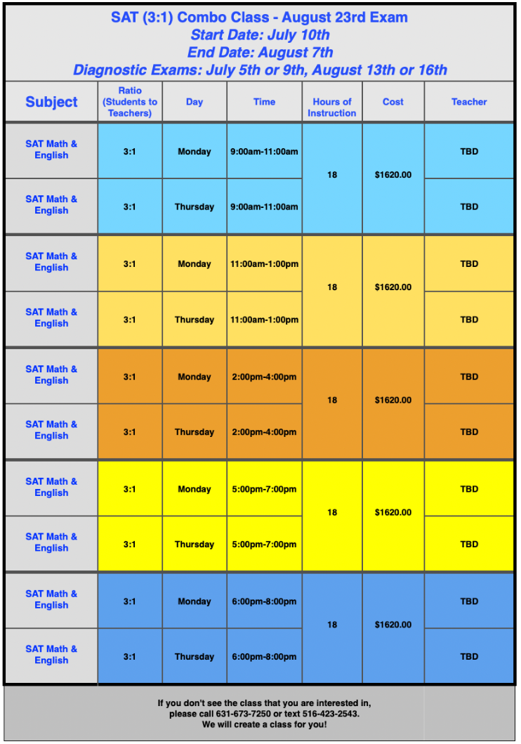 3:1 SAT CLASSES