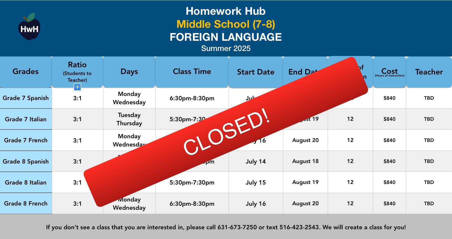 FOREIGN LANGUAGE (grades 7-8) 