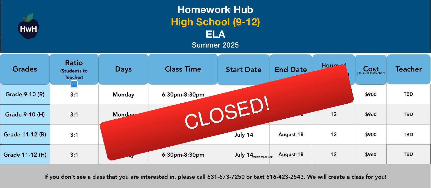 ELA (grades 9-12)