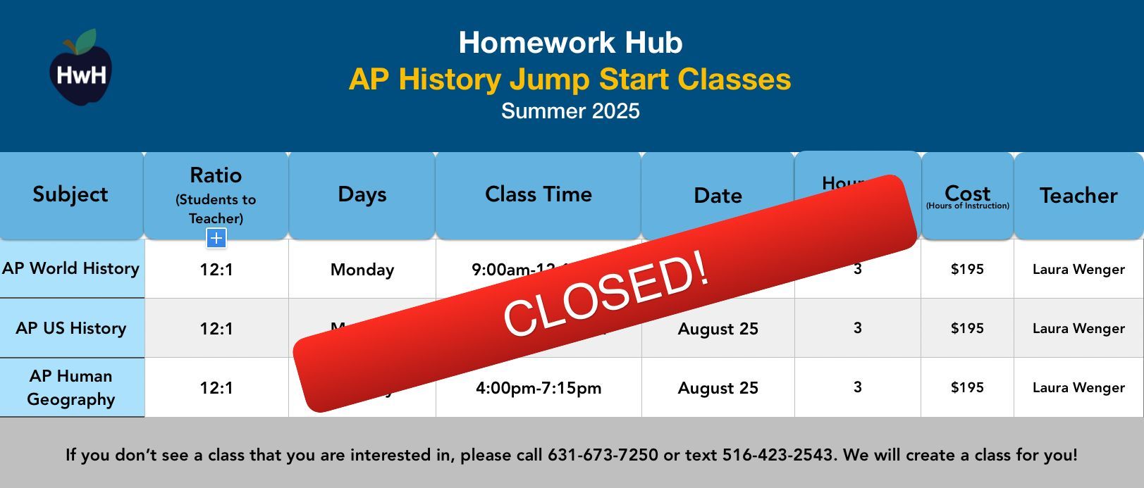 AP History Jumpstart Classes - Grades 9-12 Summer 2025
