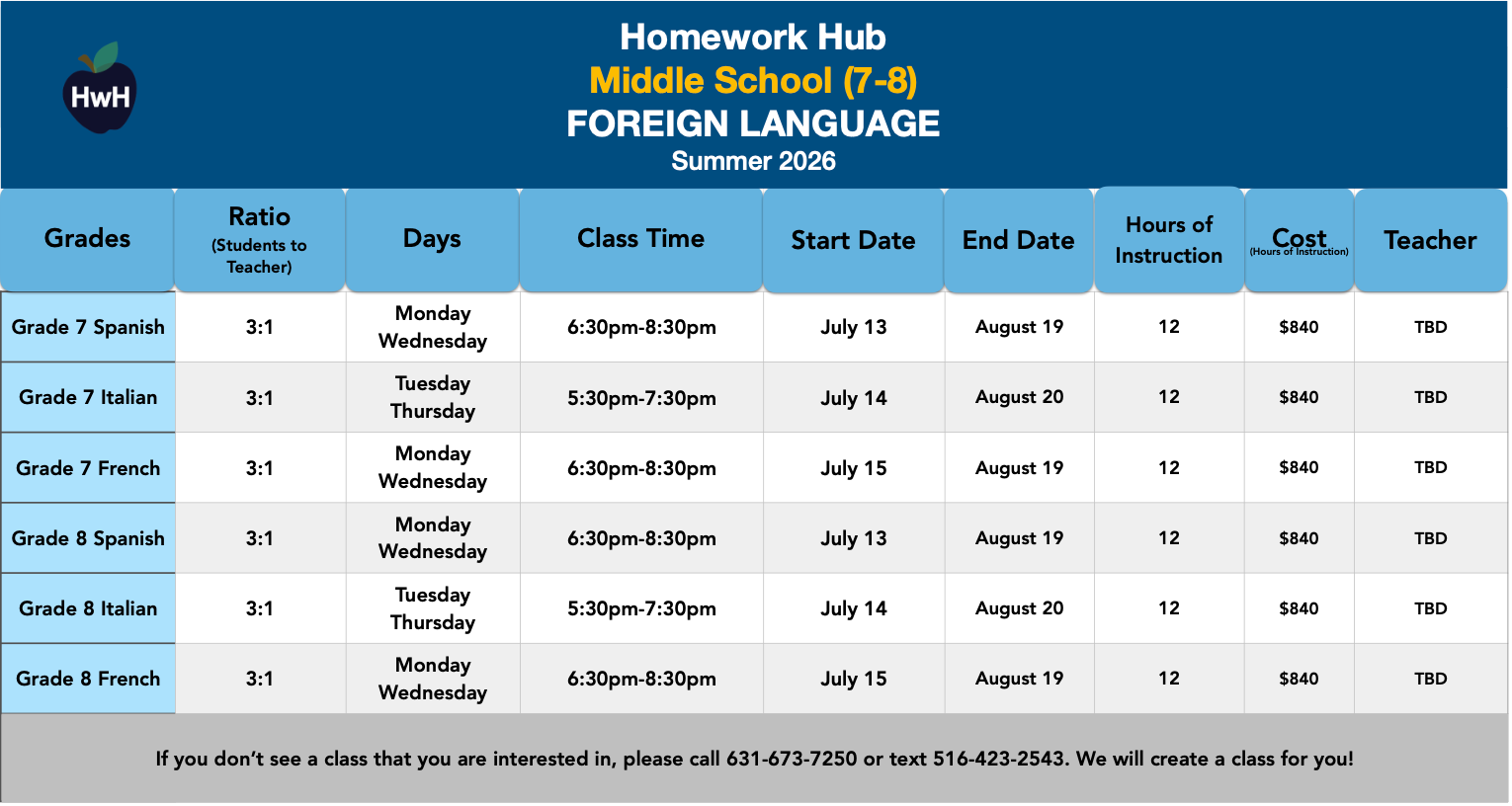 FOREIGN LANGUAGE (grades 7-8) 