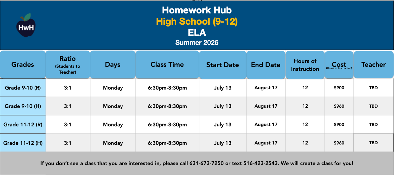 ELA (grades 9-12)