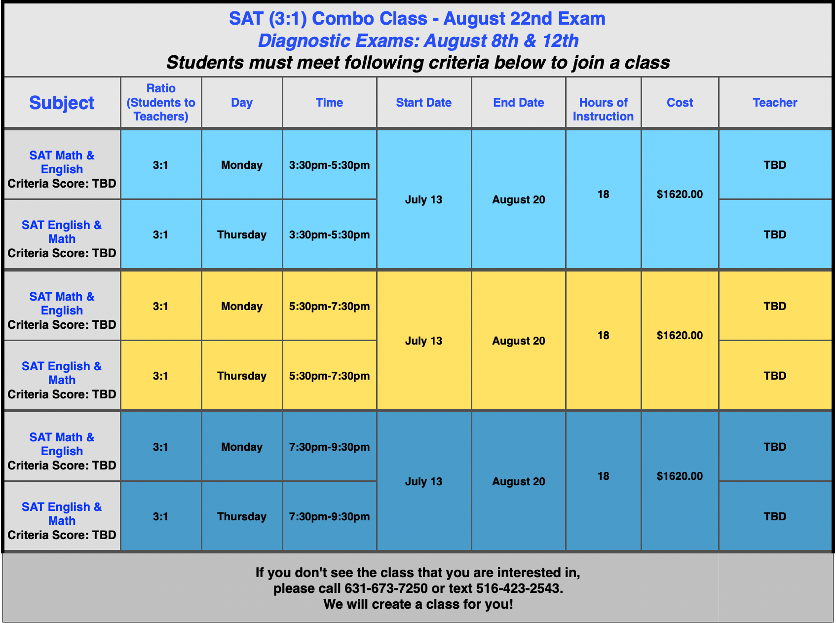 12:1 SAT CLASSES (MAY 2 EXAM)