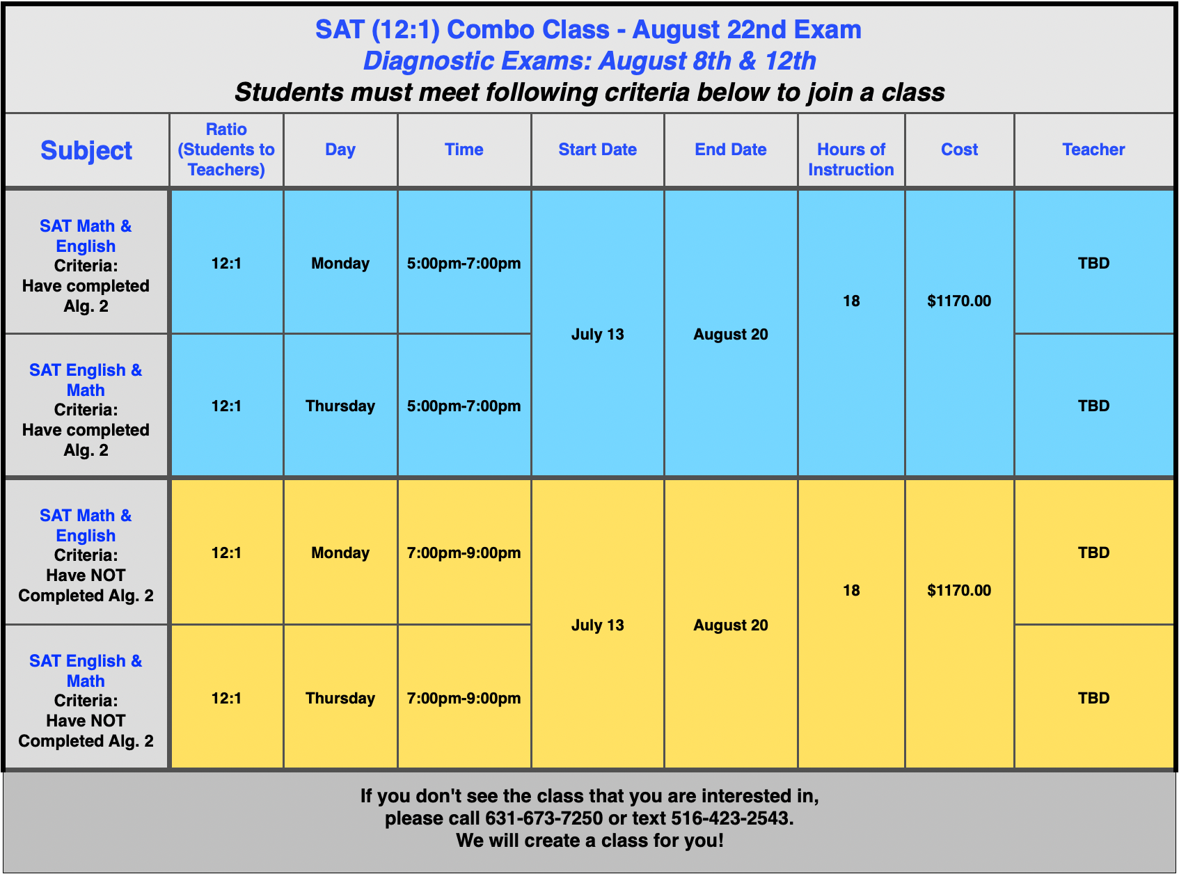 12:1 SAT CLASSES (MAY 2 EXAM)