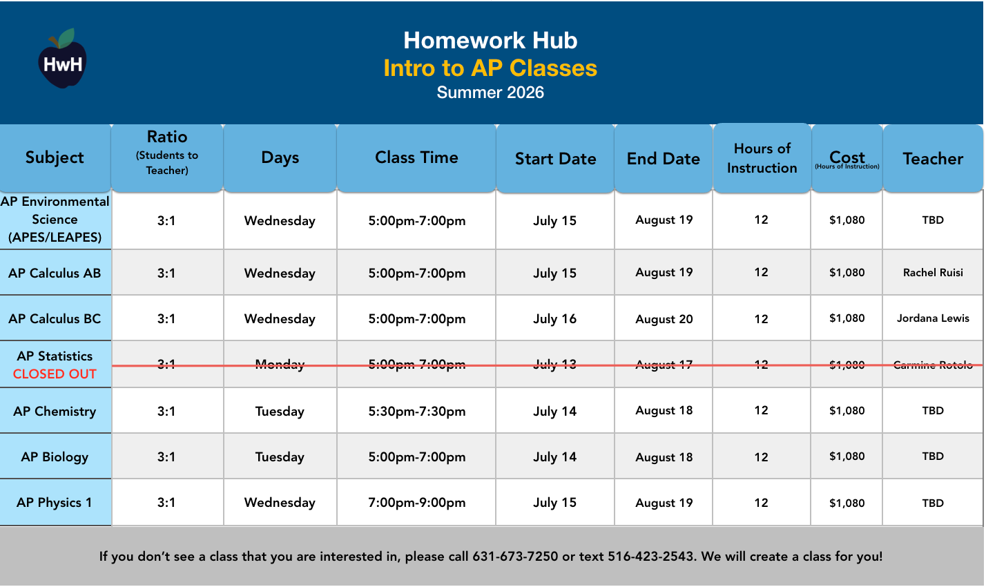 PRE-CALC, PRE-CALC HONORS & COLLEGE CALC (grades 11-12) 