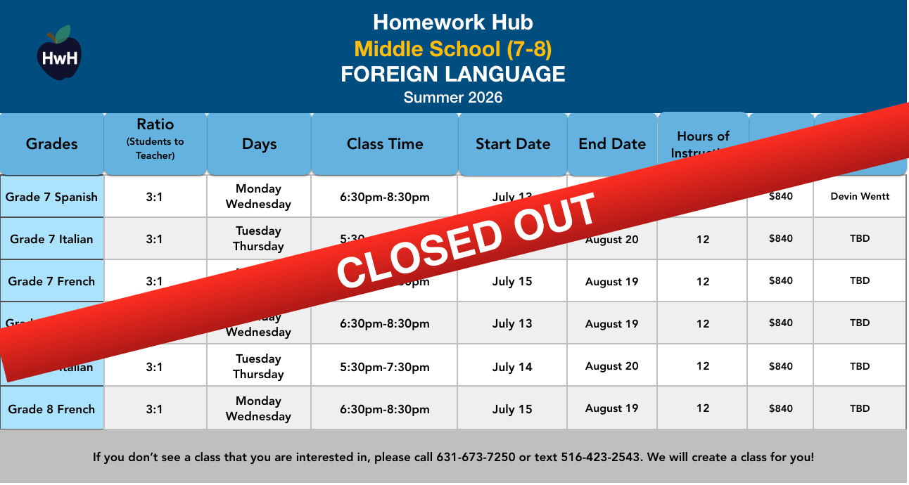 FOREIGN LANGUAGE (grades 7-8)