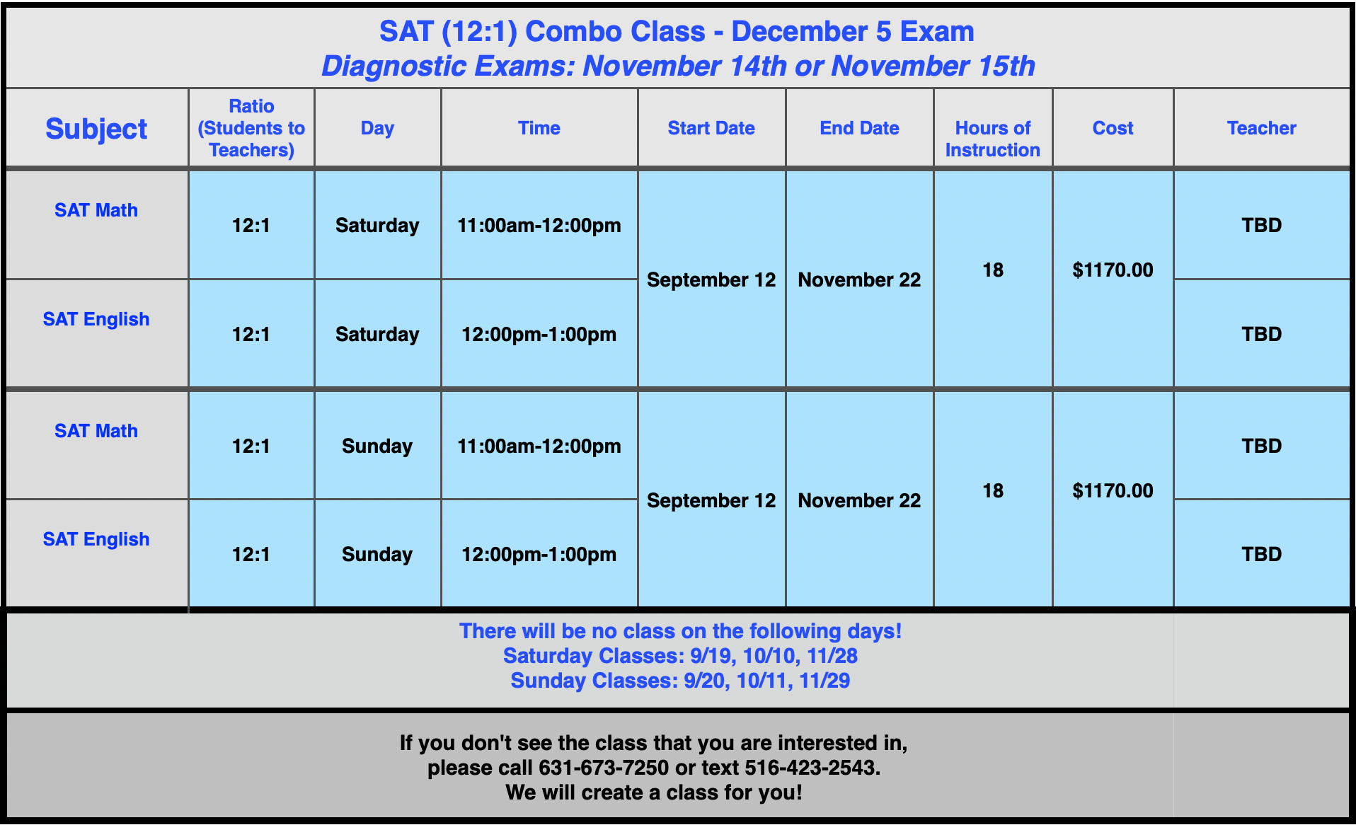 12:1 SAT CLASSES (MAY 2 EXAM)