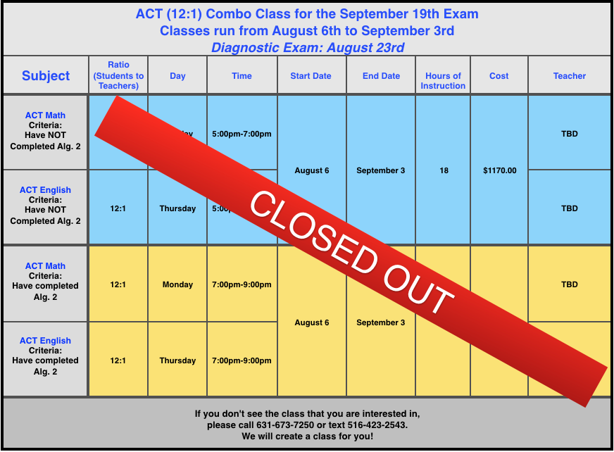 12:1 SAT CLASSES SUMMER