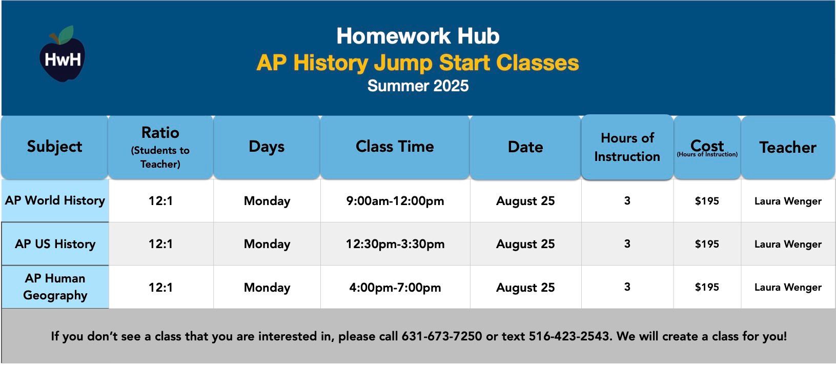 AP History Jumpstart Classes - Grades 9-12 Summer 2025