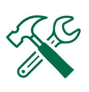 Hammer and tools icon