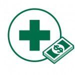 Medical with dollar bills icon