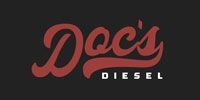 Doc’s Diesel logo in red script with white “DIESEL” text on a dark background