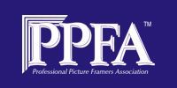 PPFA logo on a blue background with white stylized letters and “Professional Picture Framers Association” text