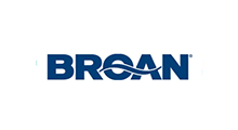 Dark blue BROAN logo featuring a stylized wave connecting the O and A on a white background.