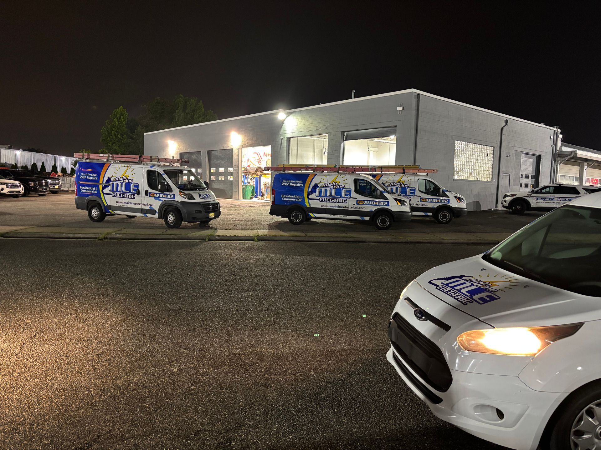 Several service vans with 