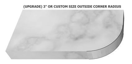 3 inch or custom size outside corner radius