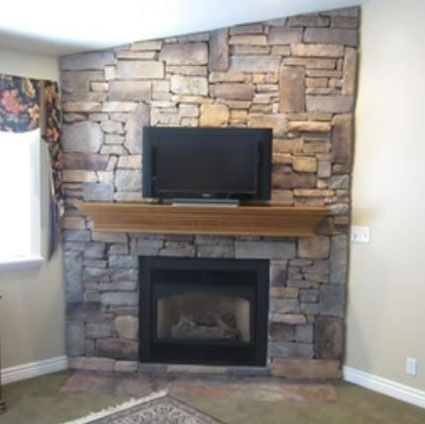 Summit Fireplace Mantel - Natural w/ Corbels