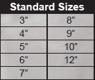 Standard sizes of Wind Directional Cap | Non-Air Cooled