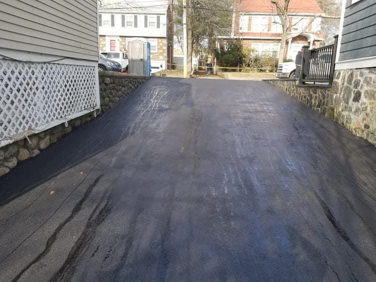 New asphalt paved driveway