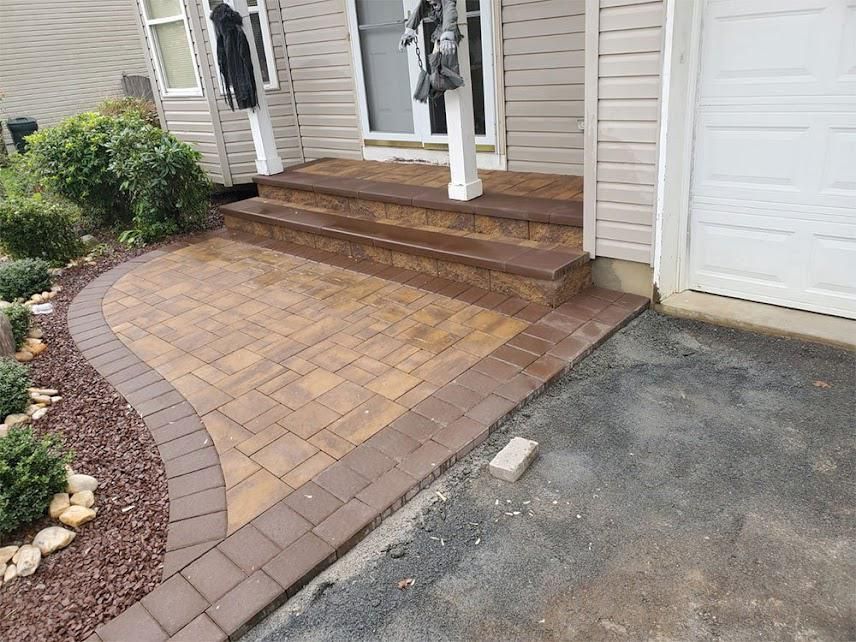 Brown tiled walkway
